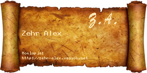 Zehr Alex névjegykártya