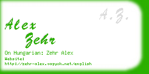 alex zehr business card